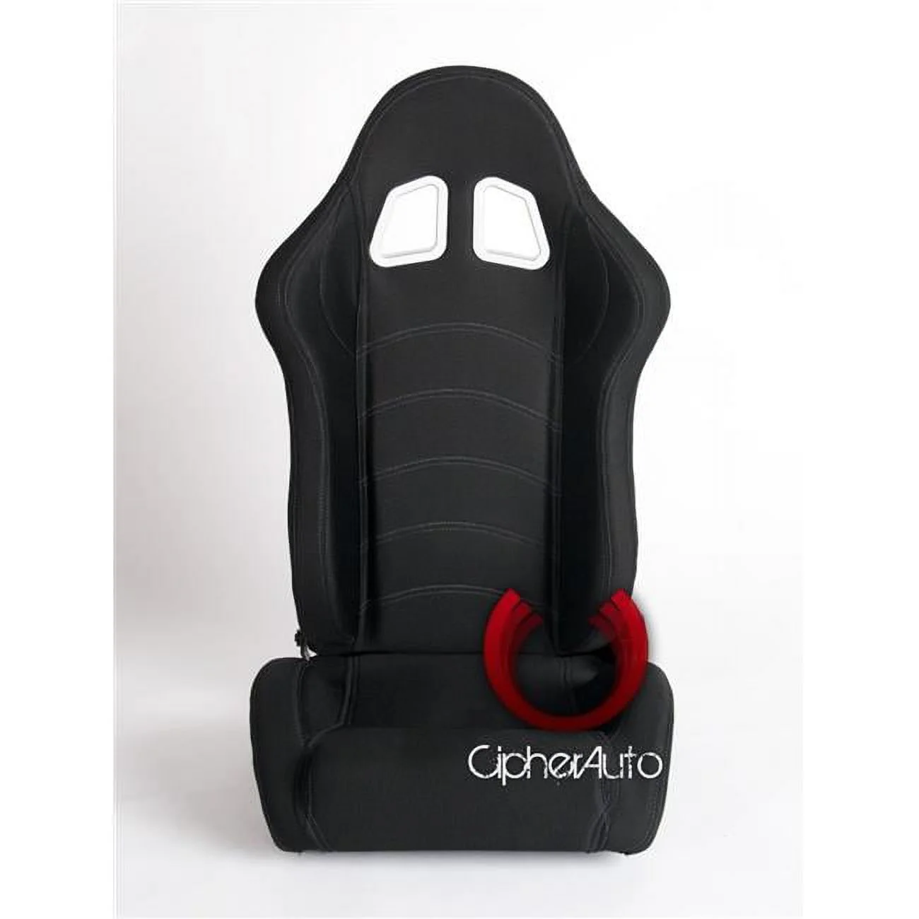 Cipher Auto CPA1016FBK-W Black Cloth with Outer White Stitching Racing Seats