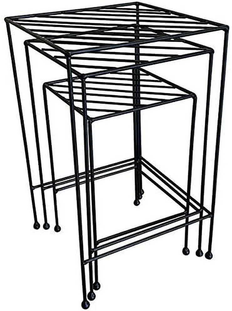 American GardenWorks Lattice Nesting Plant Tables, Set of 3