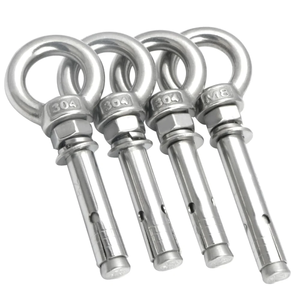 Lifting Eye Bolt,anchor bolts, 304 Stainless Steel Sleeve Anchor Concrete Expanding Rawl Bolts Expansion Eye Bolt Installation Artifact Hook Expansion Screws (Color : M8x50mm 2pcs)