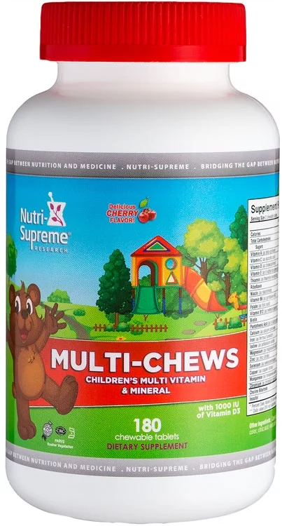 Nutri-Supreme Research Kosher Multi-Chews Children's Multi-Vitamin & Mineral Cherry Flavor - 180 Wafers