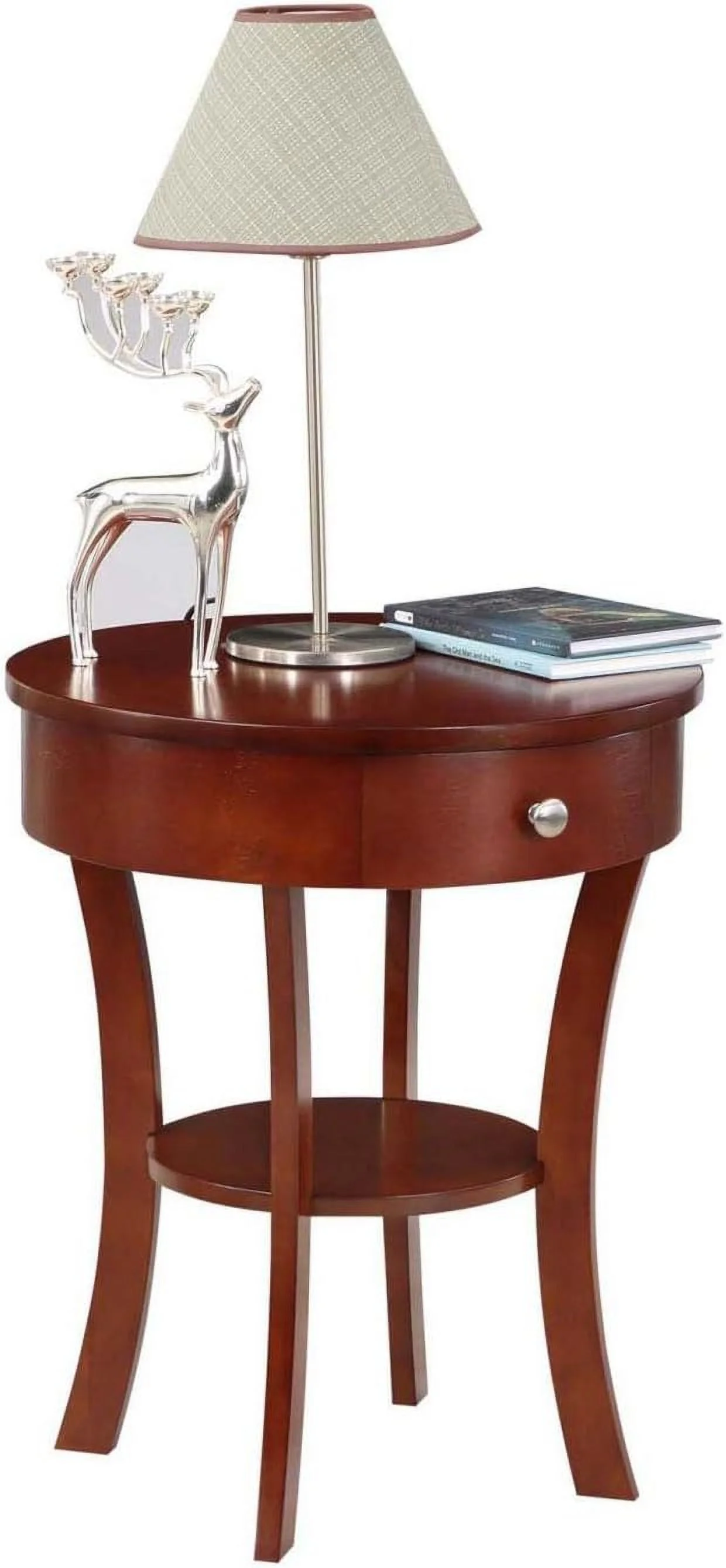 Classic Accents Schaffer 1-Drawer End Table With Shelf, Mahogany