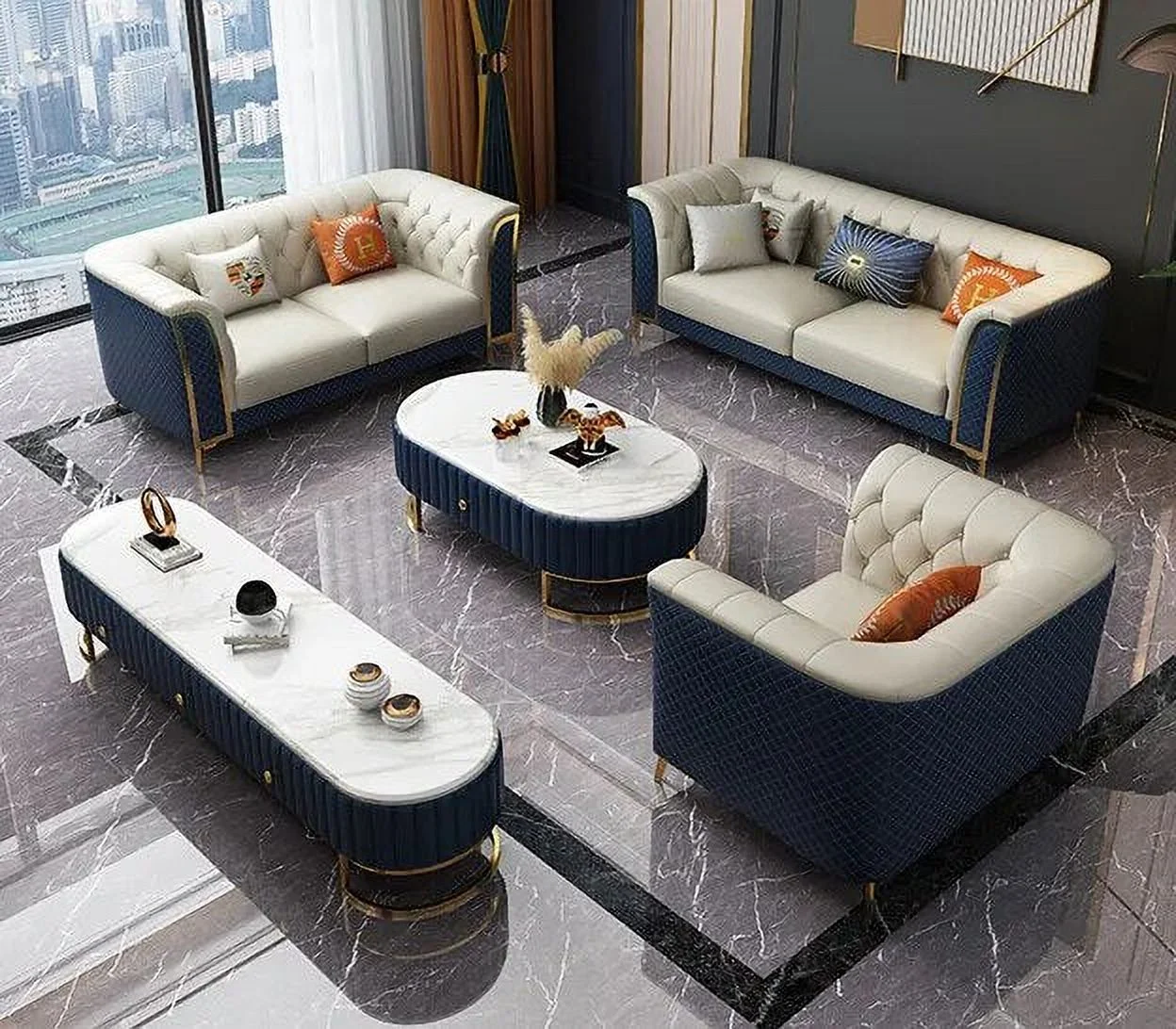 Latest Design Sofa Custom Large Size U-shaped Sofa Sets Living Room Furniture Modern American Style Sofa