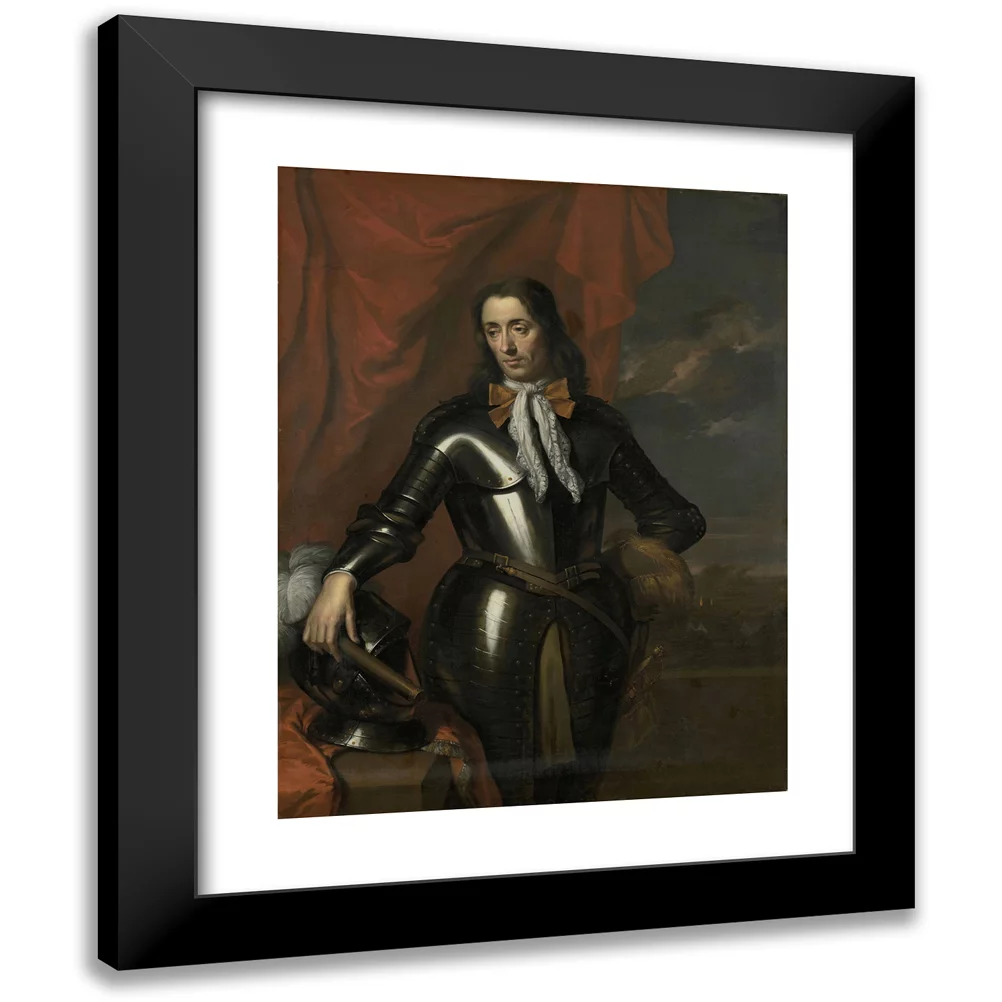 Jan De Baen 15x18 Black Modern Framed Museum Art Print Titled - Isaac De L’Ostal De Saint-Martin (C 1629-96), Councillor of the Dutch East Indies and Commander of the Garrison at Batavia (16