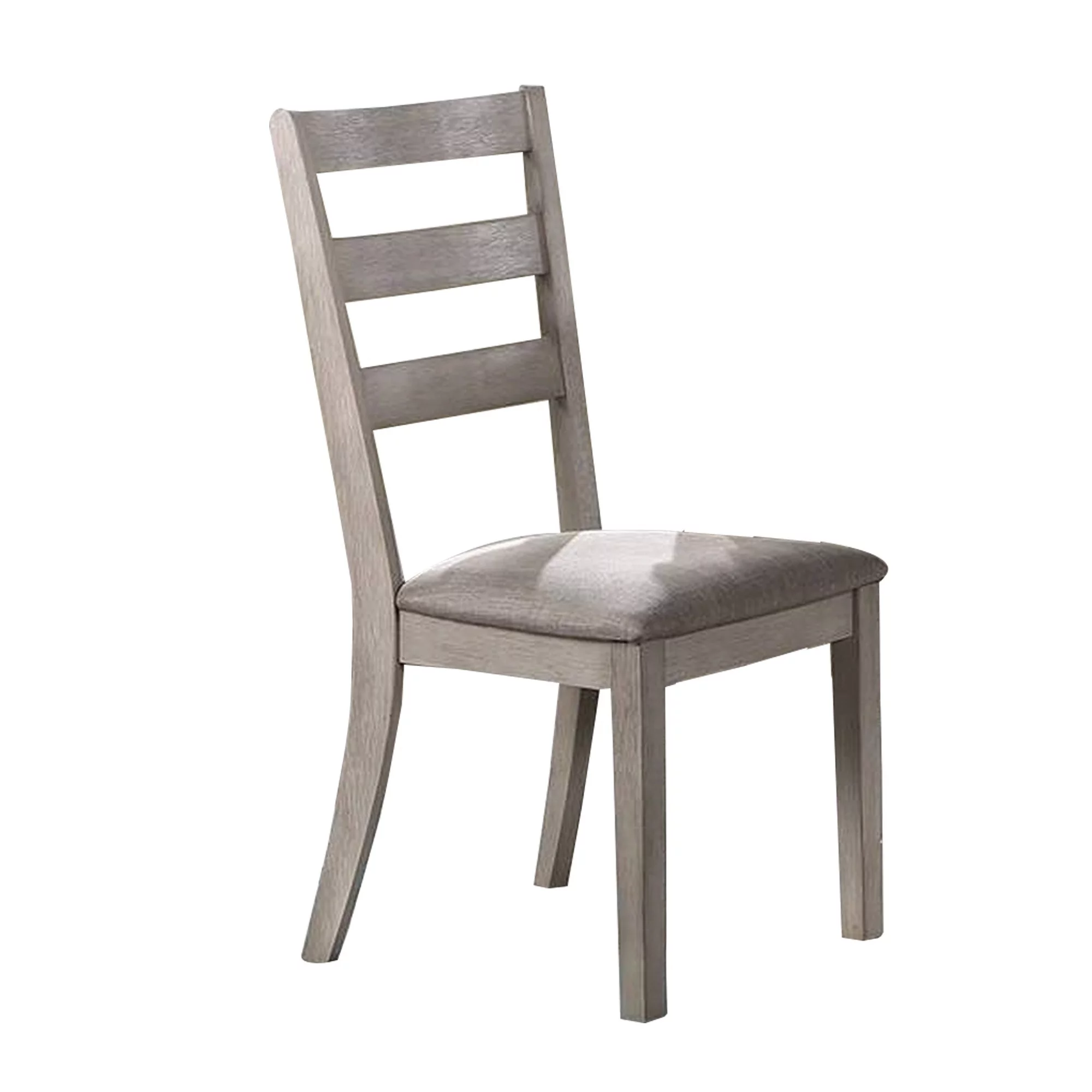 5 Piece Dining Set, Rectangular Table, 4 Chairs, Padded Seating, Light Gray