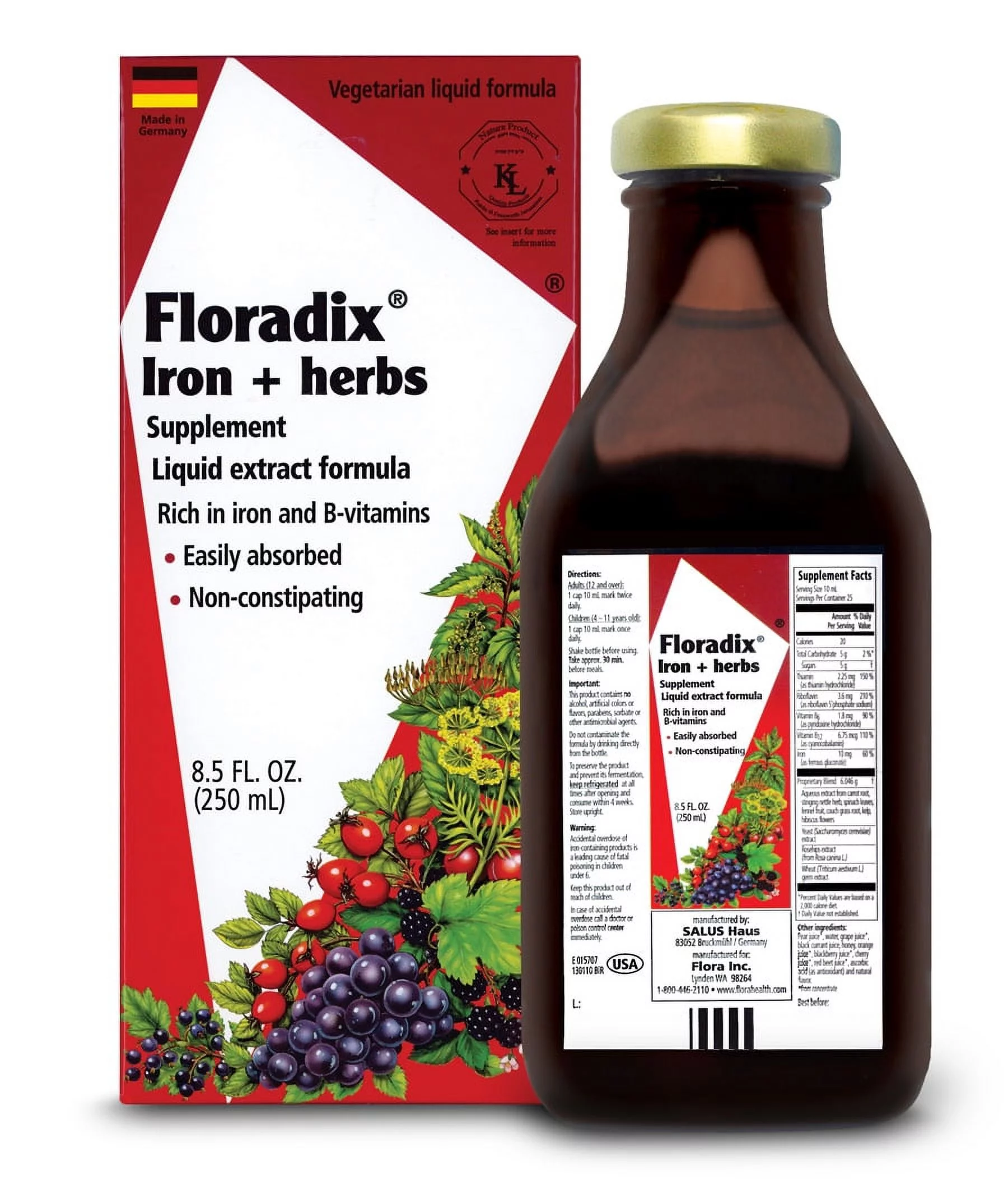 Flora Floradix Iron & Herb  8.5 Ounces