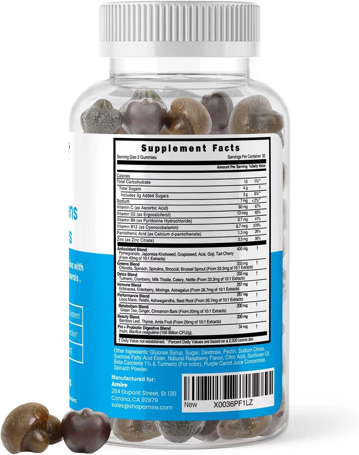 Amire by Dr. Awan Super Greens Gummies, Fruits & Veggies Supplement, Green Superfood for Immunity, Metabolism, Liver Function & Nervous System, Essential 8 Greens, 240ct, 4-Months Supply