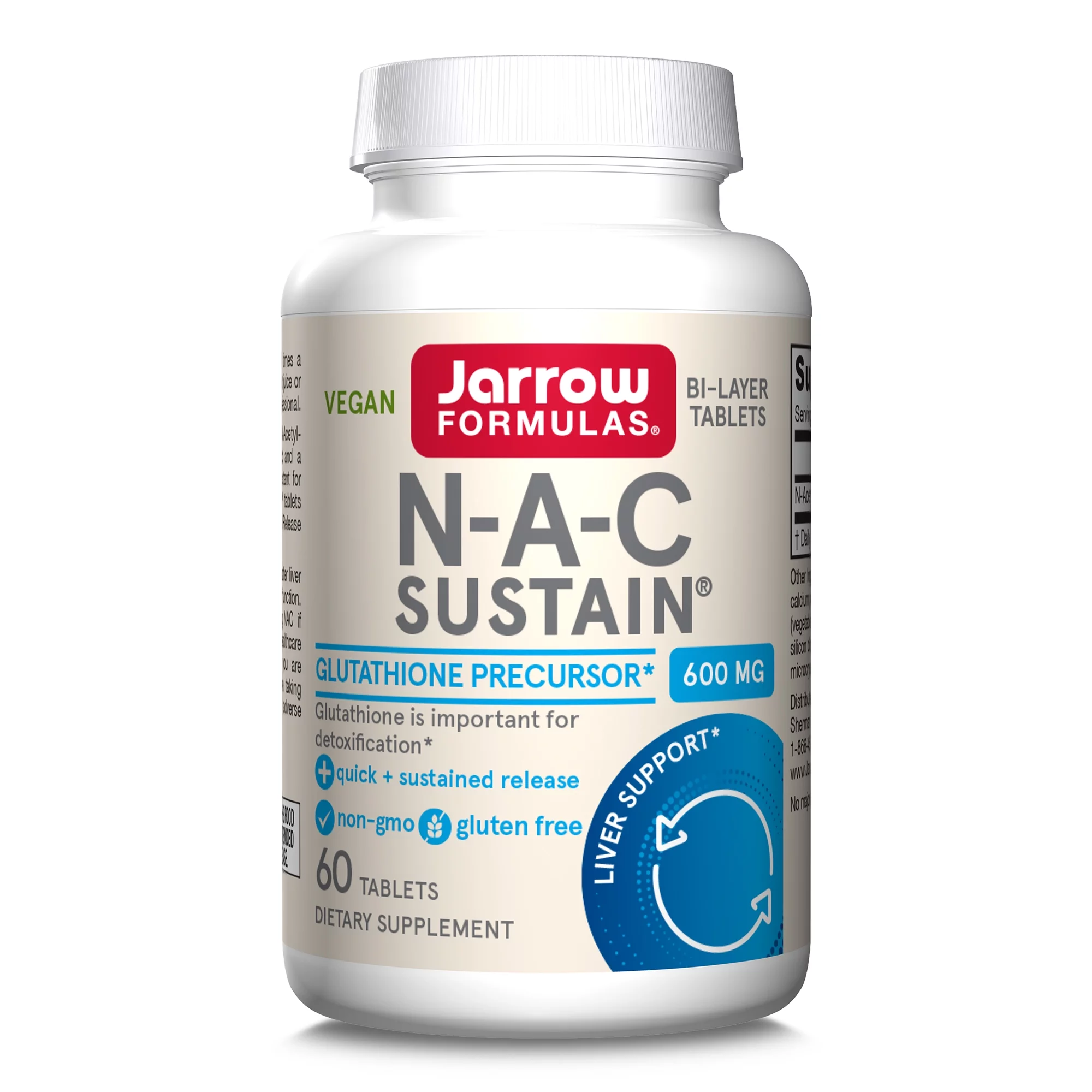 Jarrow Formulas N-A-C Sustain, 600 mg, 60 Tablets
