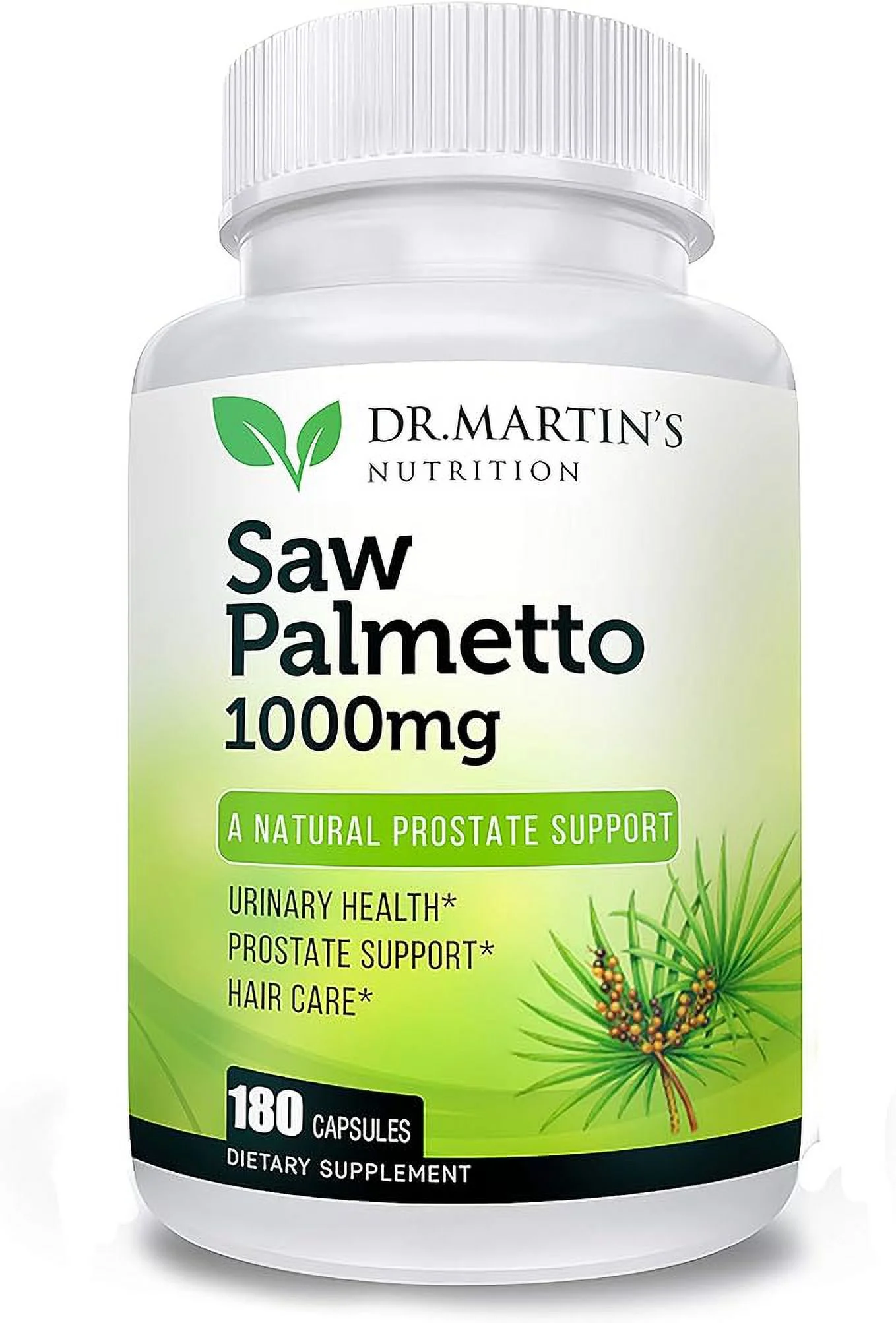 USA GROWN Saw Palmetto | 180 Capsules Prostate Health Supplement | Hair Growth For Men & Women | Support to Help Maintain Normal Urination Frequency & Natural DHT Blocker To Help Prevent Hair Loss