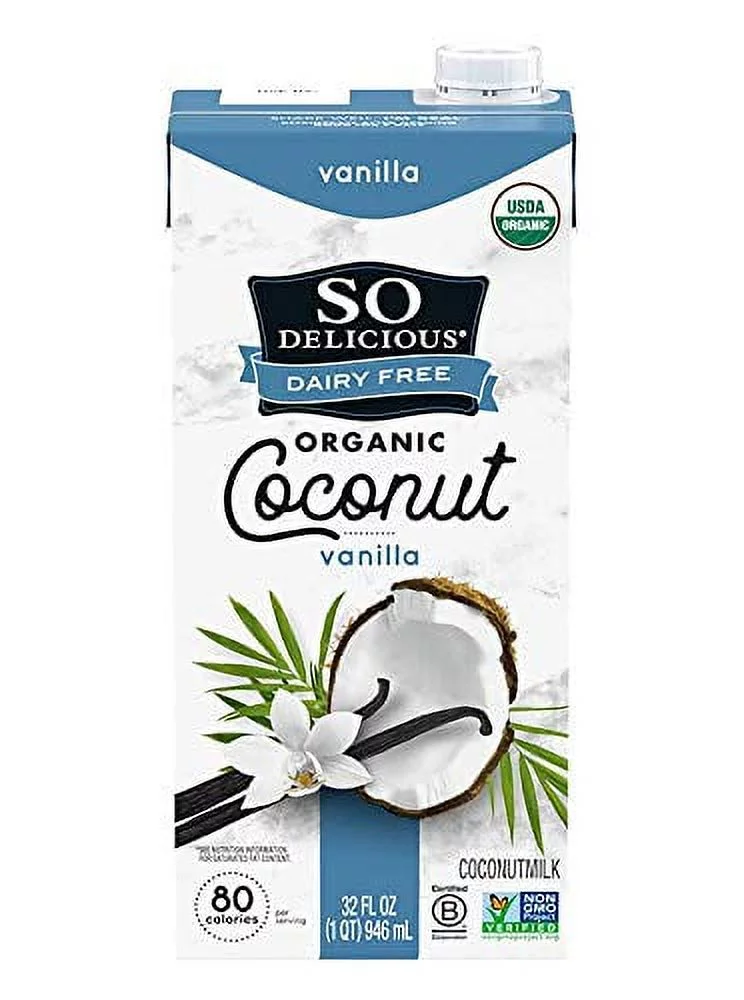 So Delicious Dairy Free Organic Coconut Milk Vanilla -- 32 fl oz Pack of 4