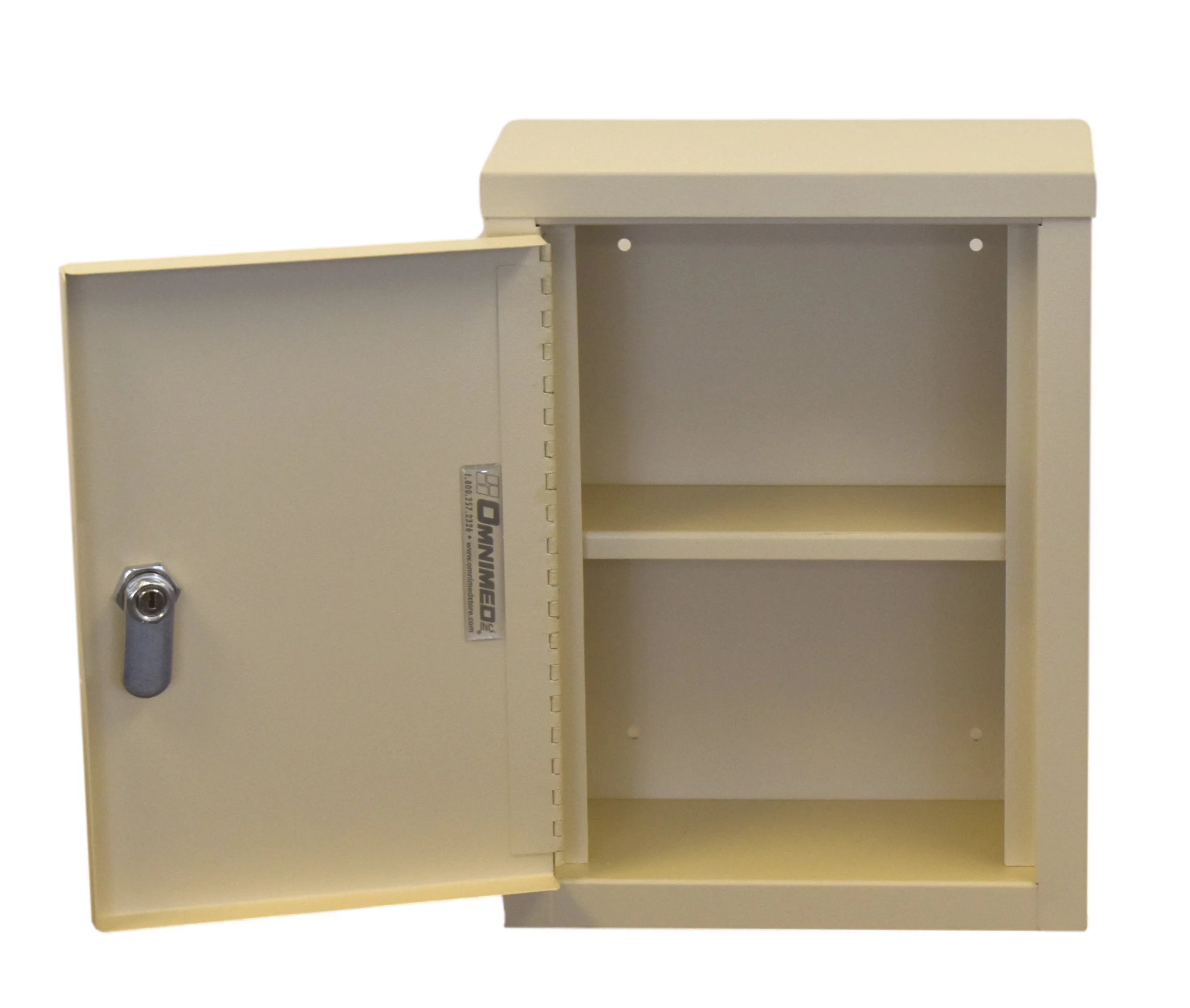 Omnimed Painted Steel Mini Wall Storage Cabinet W Combo Lock In Beige (12