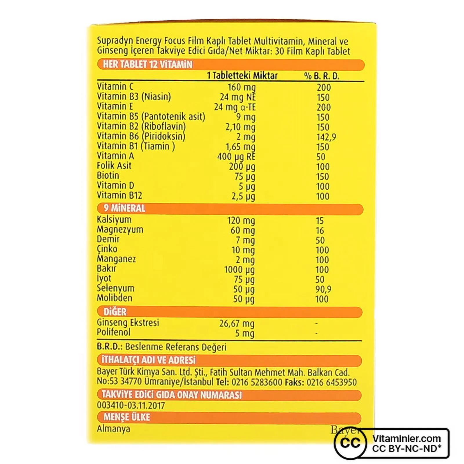 Supradyn Energy Focus Multivitamin 30 Tablets