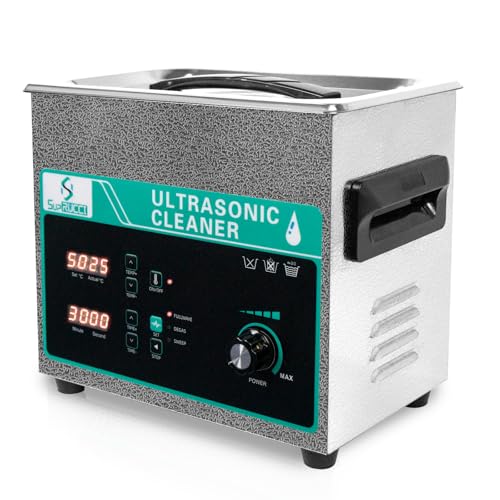 Ultrasonic Cleaner 3L with Adjustable Power & Sweep, 120W Ultra Sonic Cleaning Machine, Digital Timer and Heater, Heavy-Duty Parts Cleaner for Industrial, Motorcycle, and Hardware Tools