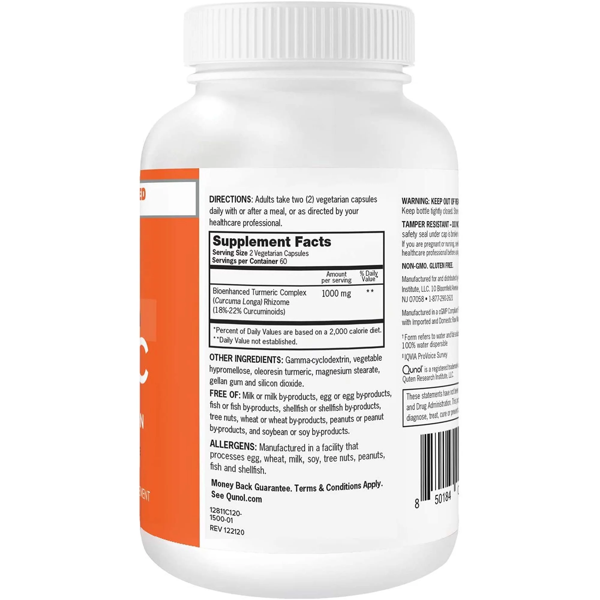 Qunol Turmeric Veggie Caps, 120 ct.