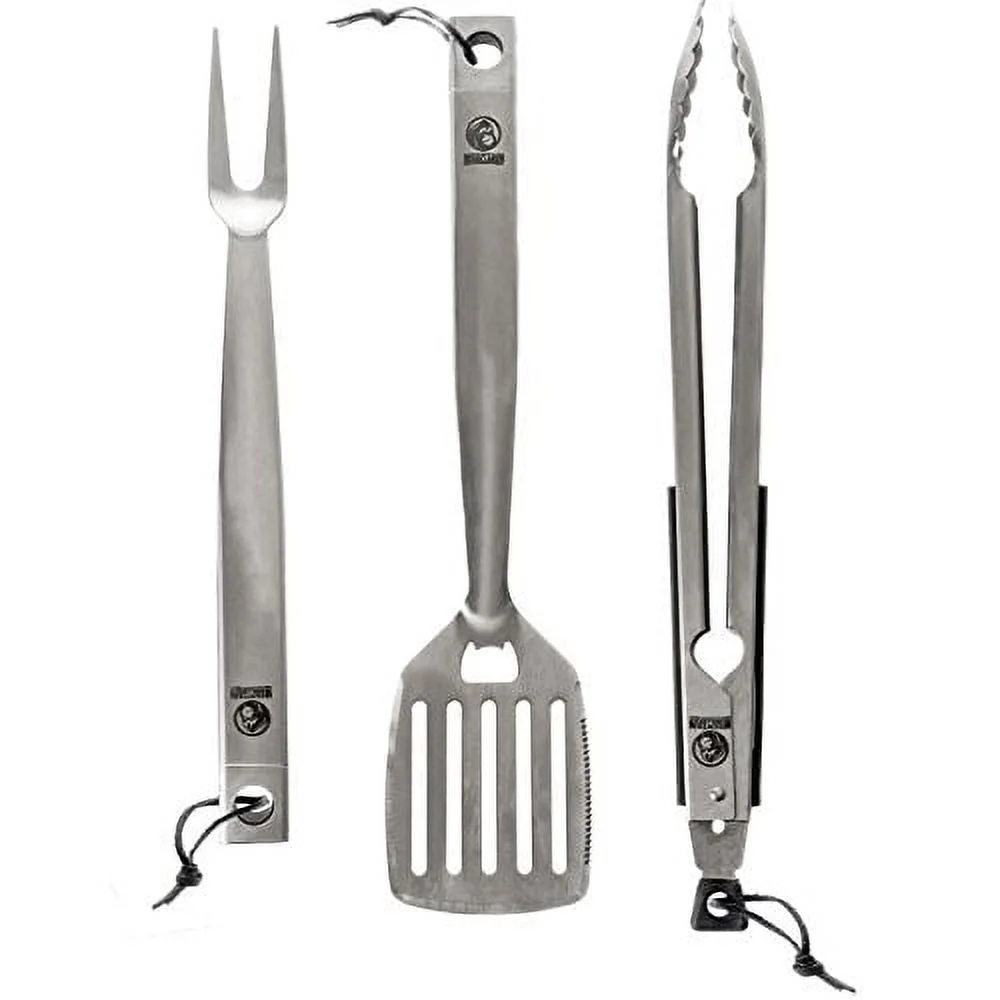 BBQ Grilling Tools - If You Want That Perfect Steak, This Is The Grill Set You Need - Long Heavy Duty Stainless Steel Barbecue Utensils - Cook Your Meat And Not Your Hands!
