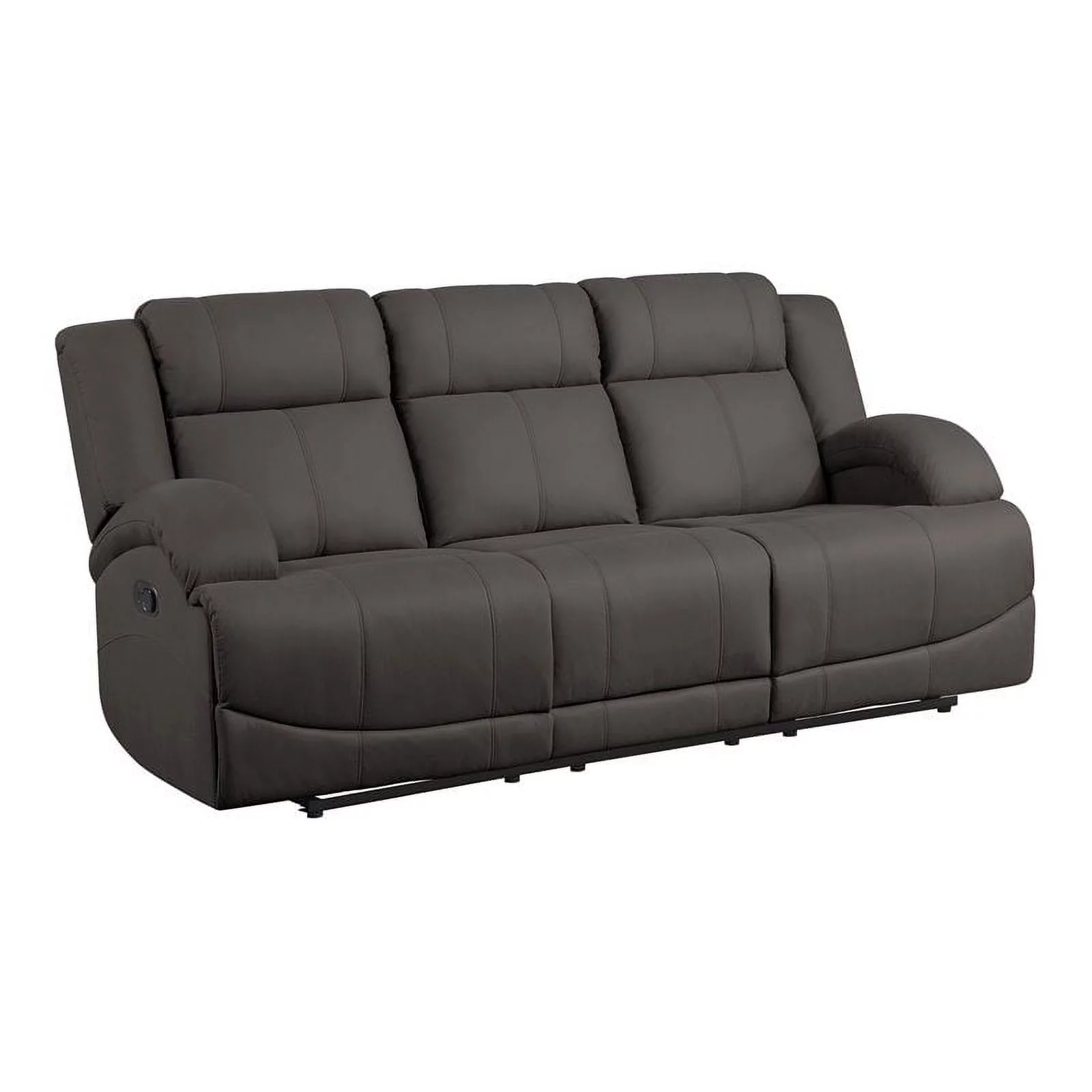Lexicon Camryn Traditional Wood & Fabric Double Reclining Sofa in Chocolate