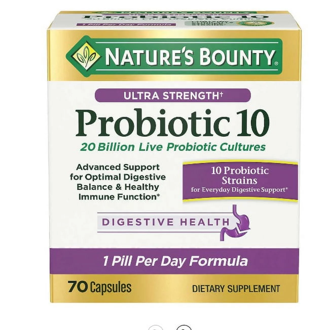 Nature's Bounty Ultra Strength Probiotic 10, 70 Capsules