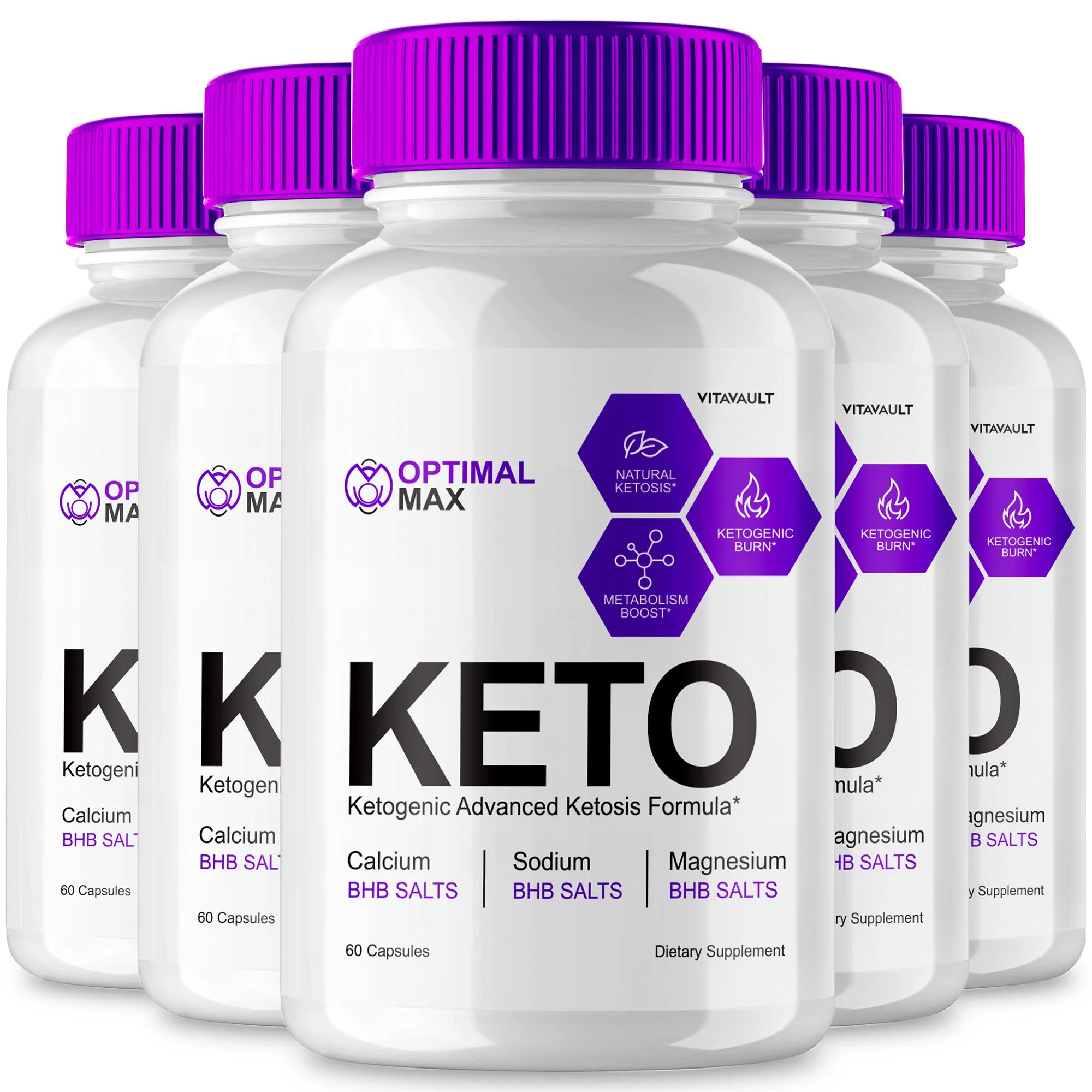 (5 Pack) Optimal Max Keto Advanced Formula - Keto Weight Loss Support with ACV Plus Keto Blend, 300 Capsules