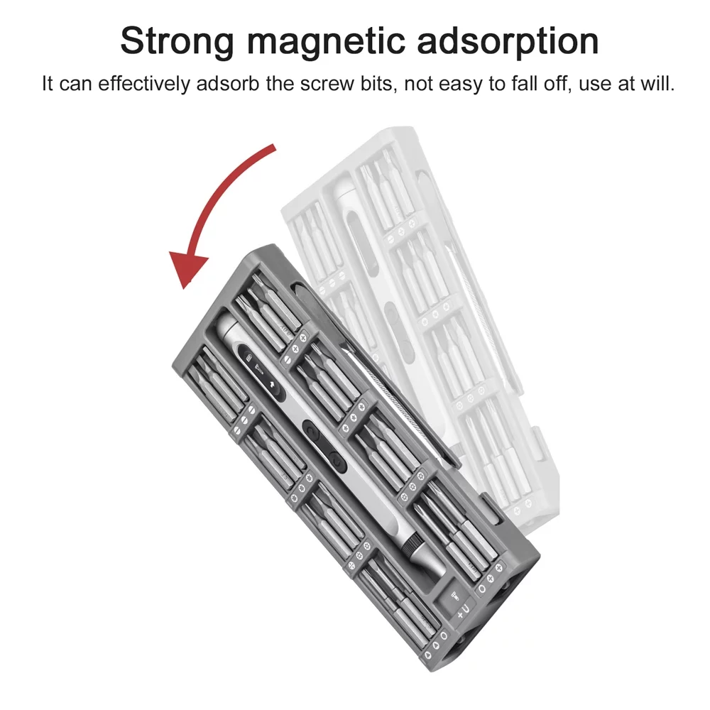 moobody High Precise Electric Screwdriver Multifunctional Screw Driver Type-C Charging Electric Repairing Tool Set for Mobilephones Computers Home Appliances