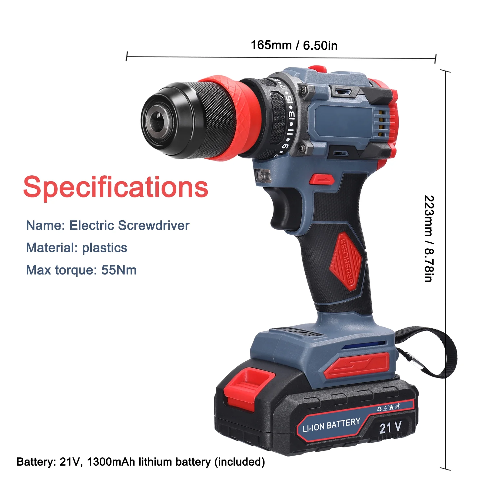 Pristin screwdriver, Tool Screw Driver Drill 21V 2in1 Driver Appliances Furniture Appliances Furniture Installation Motor Screwdriver 55Nm Torque Drill 21V 2 Ele 21V Drill Set