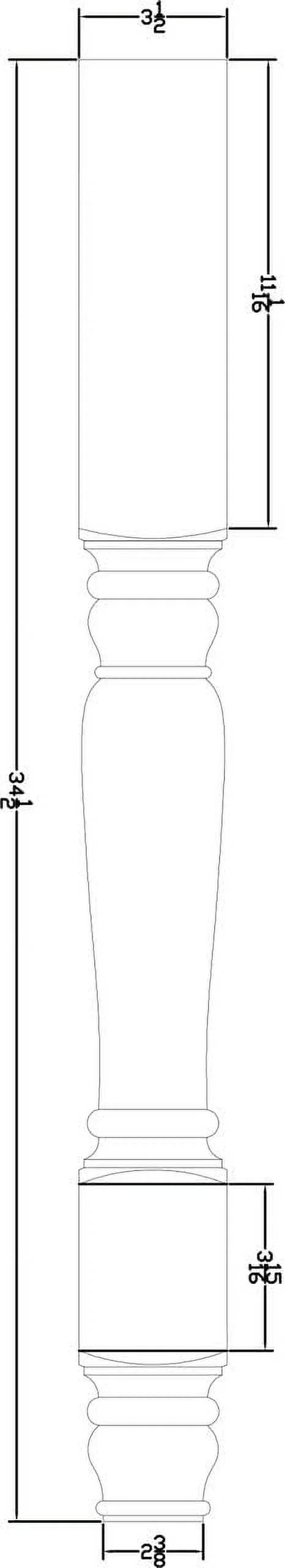 Tavern Pine Wood Island Leg - 34 1/2