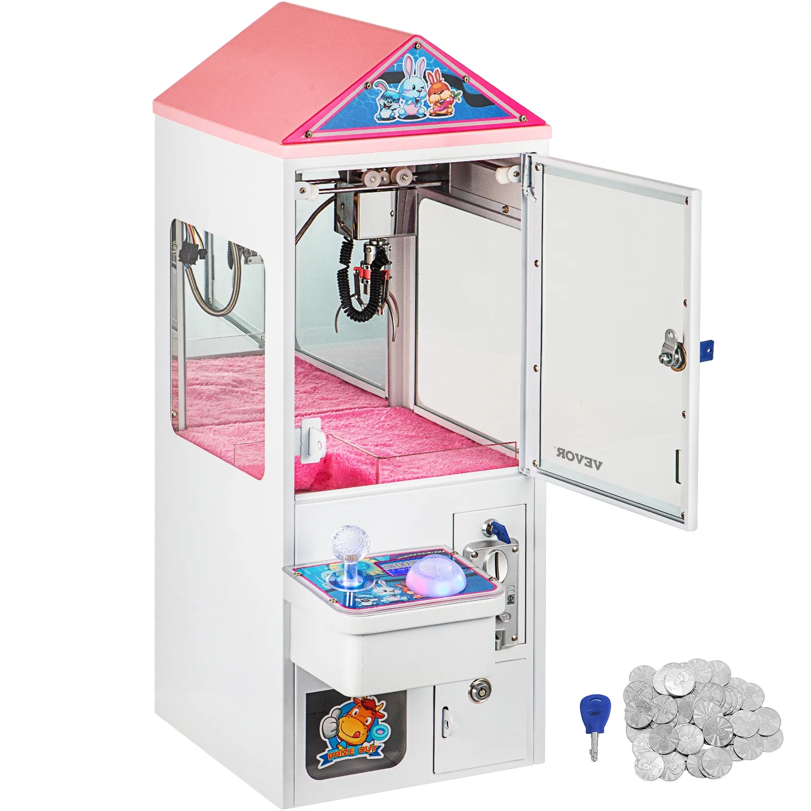VEVOR Mini Claw Crane Machine 110V Metal Case Bar Candy Toy Catcher Shake-proof