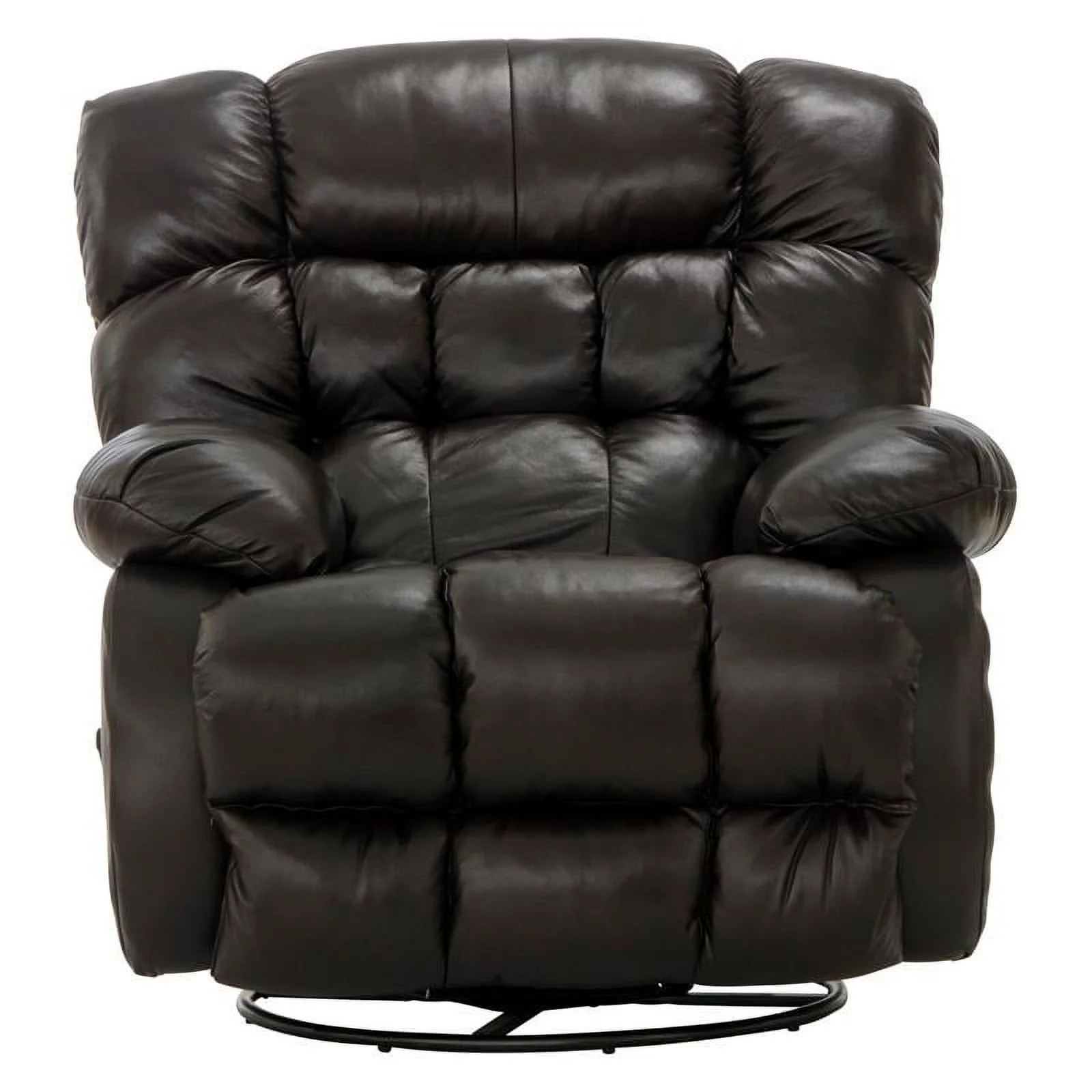 Langston Chaise Swivel Glider Recliner in Brown Top Grain Italian Leather