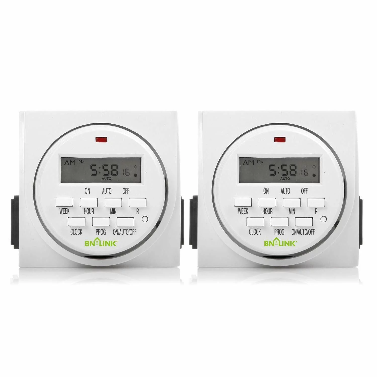 BN-LINK 7 Day Digital Programmable Timer Outlet Switch - Dual Outlet Listed for charity