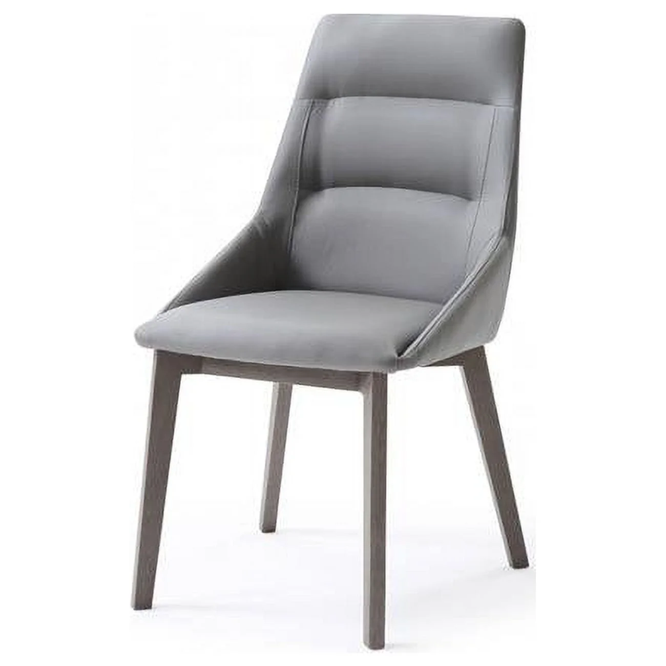 DC1420-GRY-GRY Siena Dining Chair - Gray Faux Leather, Solid Wood Legs Gray Veneer