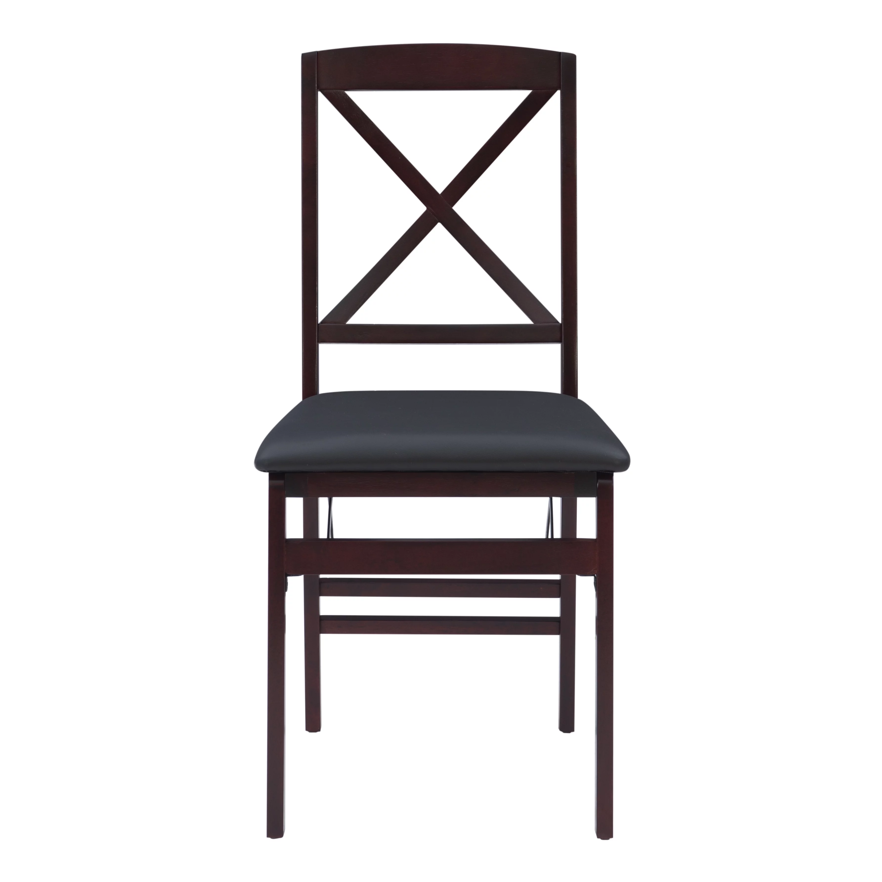 Linon Farrow Folding Chair, Set of 2, Dark Brown