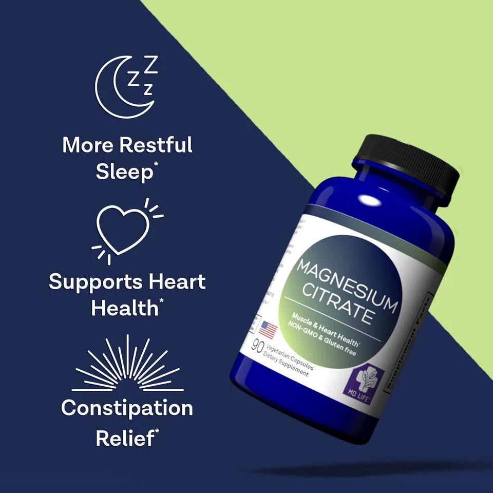 Magnesium Citrate Supplement 250 mg – 90 Capsules