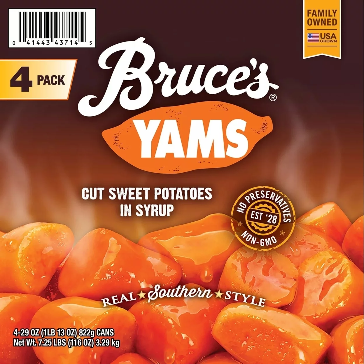 Bruces Cut Yams 29 Ounce (Pack of 4)