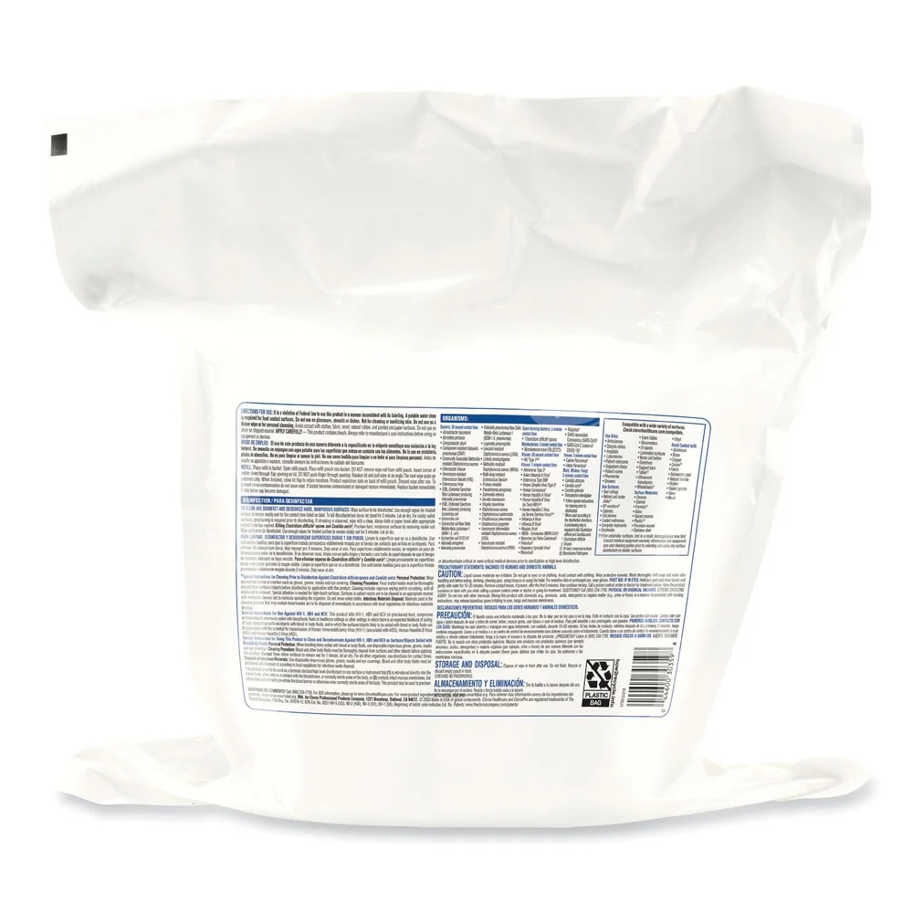 Clorox 30359 Germicidal Wipes Refill, 12 x 12, 110/Pack