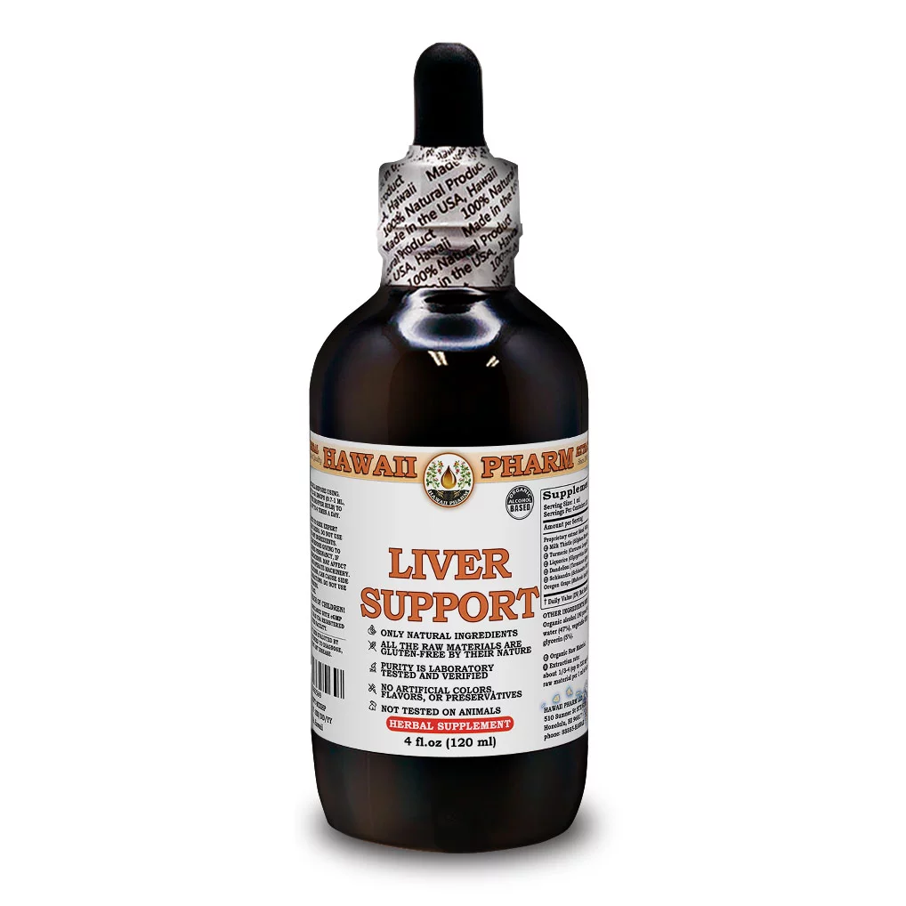 Liver Support Liquid Extract Tincture. Expertly Extracted by Trusted HawaiiPharm Brand. Absolutely Natural. Proudly made in the USA. Tincture 4 Fl.Oz
