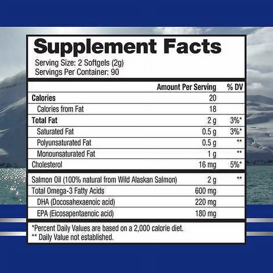 Pure Alaska Omega Wild Salmon Oil Softgels, 1000 Mg, 180 Ct