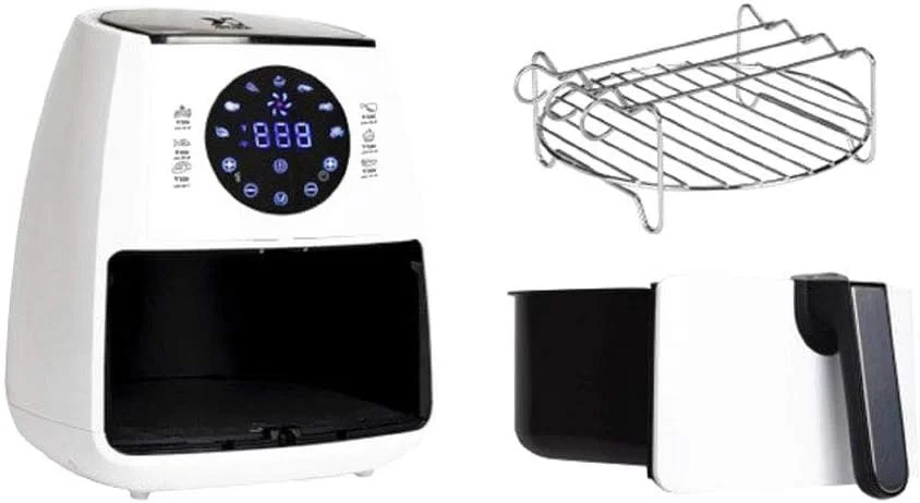 Kalorik 3.2 Quart Digital Air Fryer with Dual Layer Rack, White