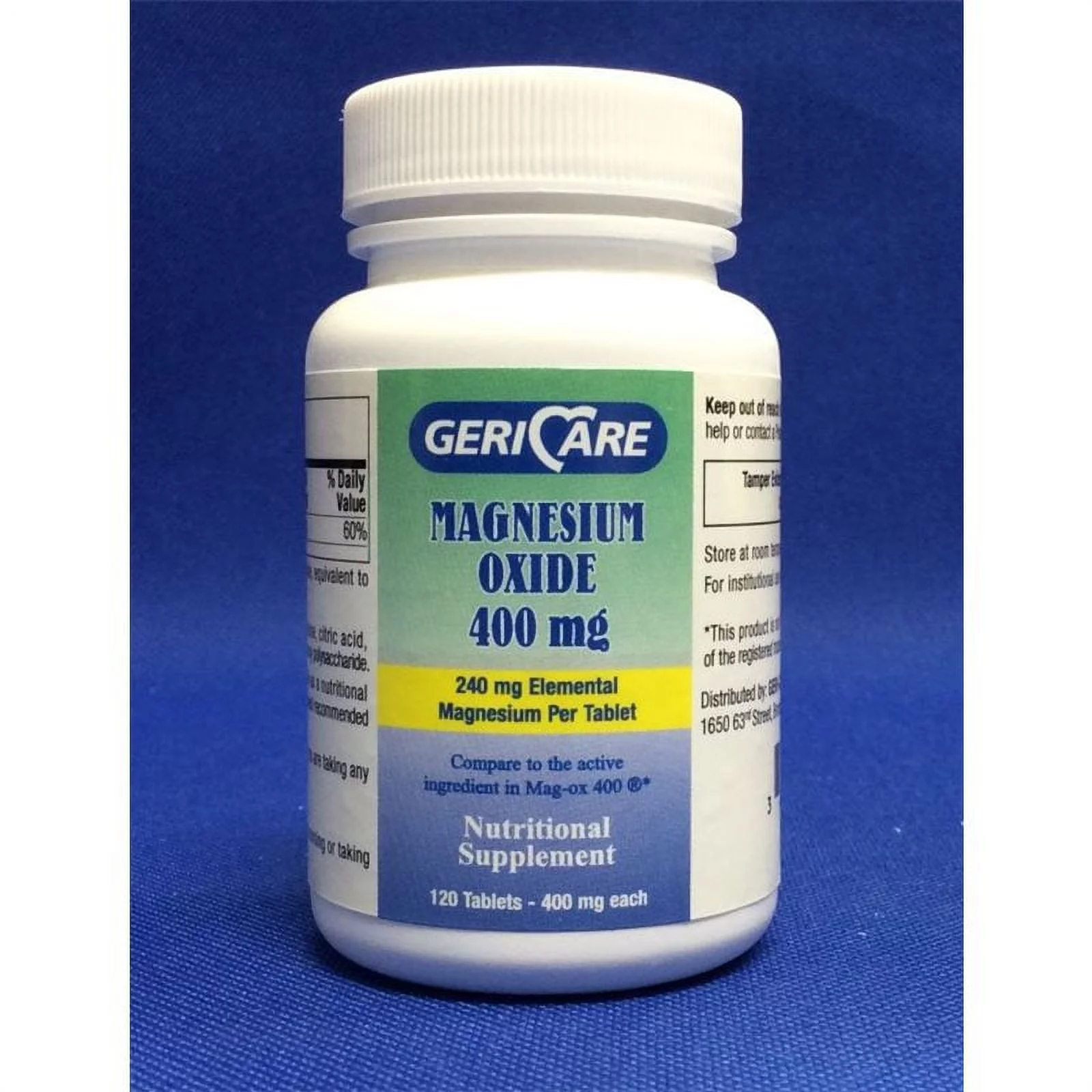 6-Pack Magnesium Oxide Tablets, 400mg, [Compare to Magox] (6 Bottles of 120)