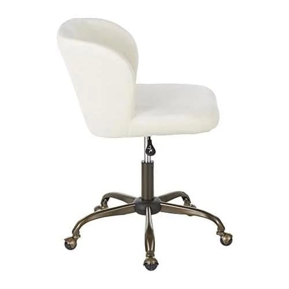 Fran Contemporary Task Chair In Cream Velvet