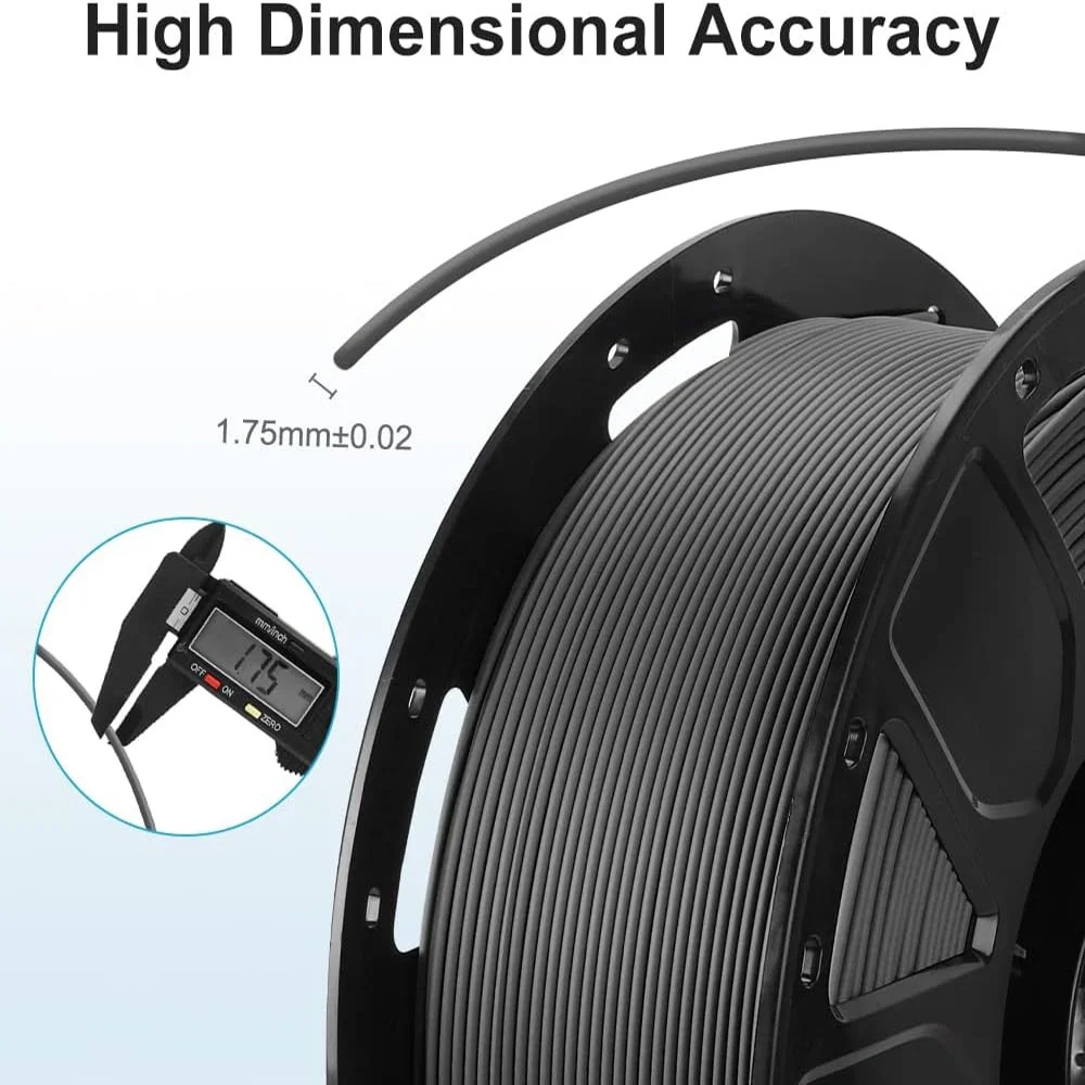 10 Packs Creality Ender PLA 3D Printer Filament 1.75mm Overhang Performance Strong Bonding Dimensional Accuracy +/-0.02mm Environmental Material 2.2lbs, Black