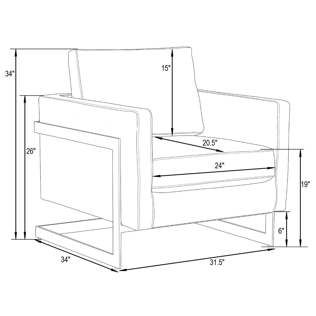 LeisureMod Lincoln Velvet Accent Chair Armchair in Light Gray