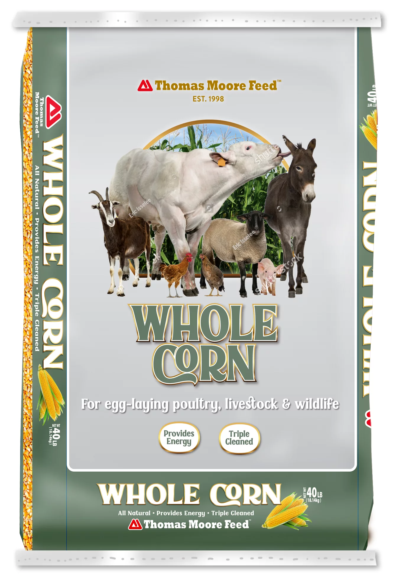 Thomas Moore Feeds All-Purpose Whole Corn Animal Feed, 40lb