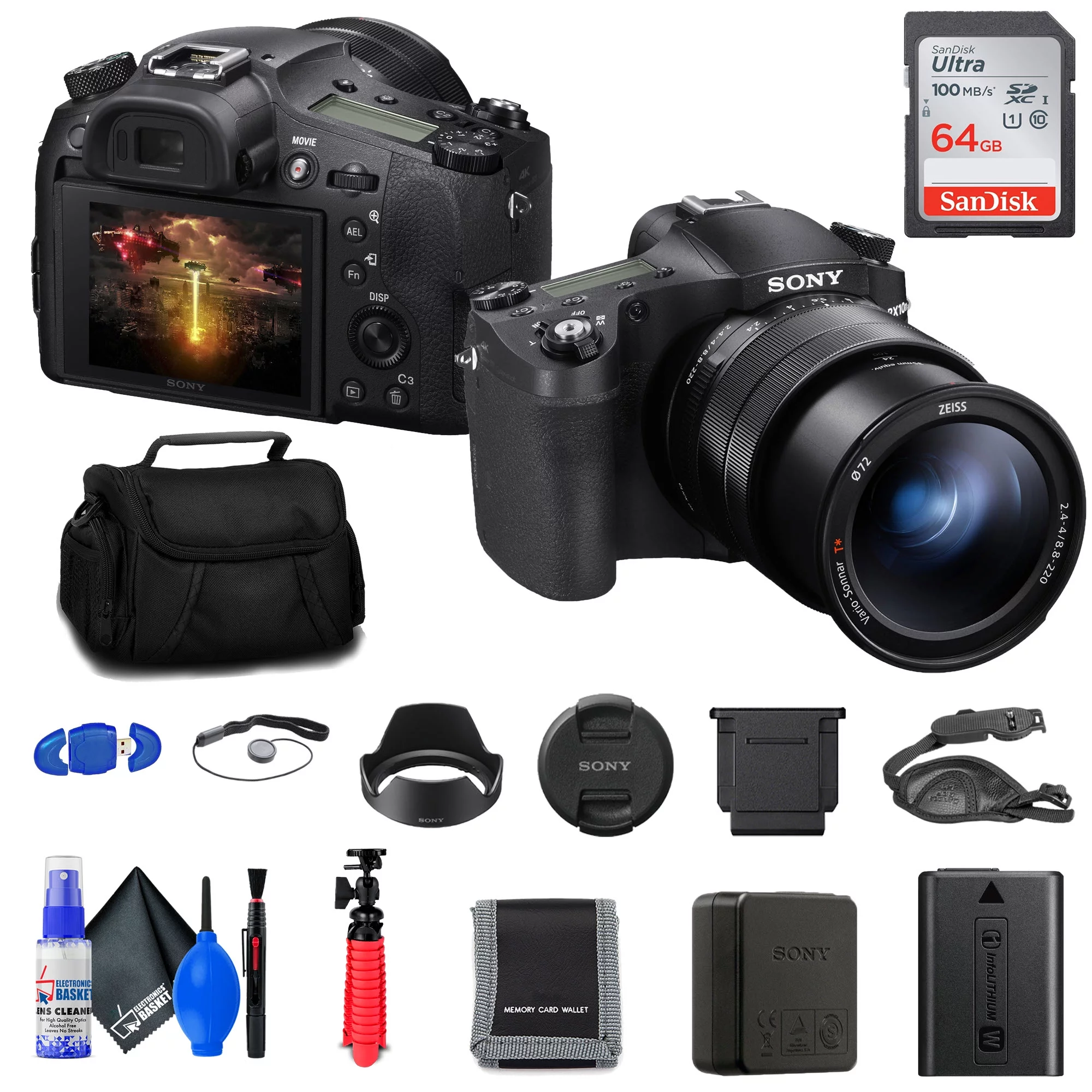 Sony Cyber-shot DSC-RX10 IV Digital Camera + 64GB Card + Card Reader + More