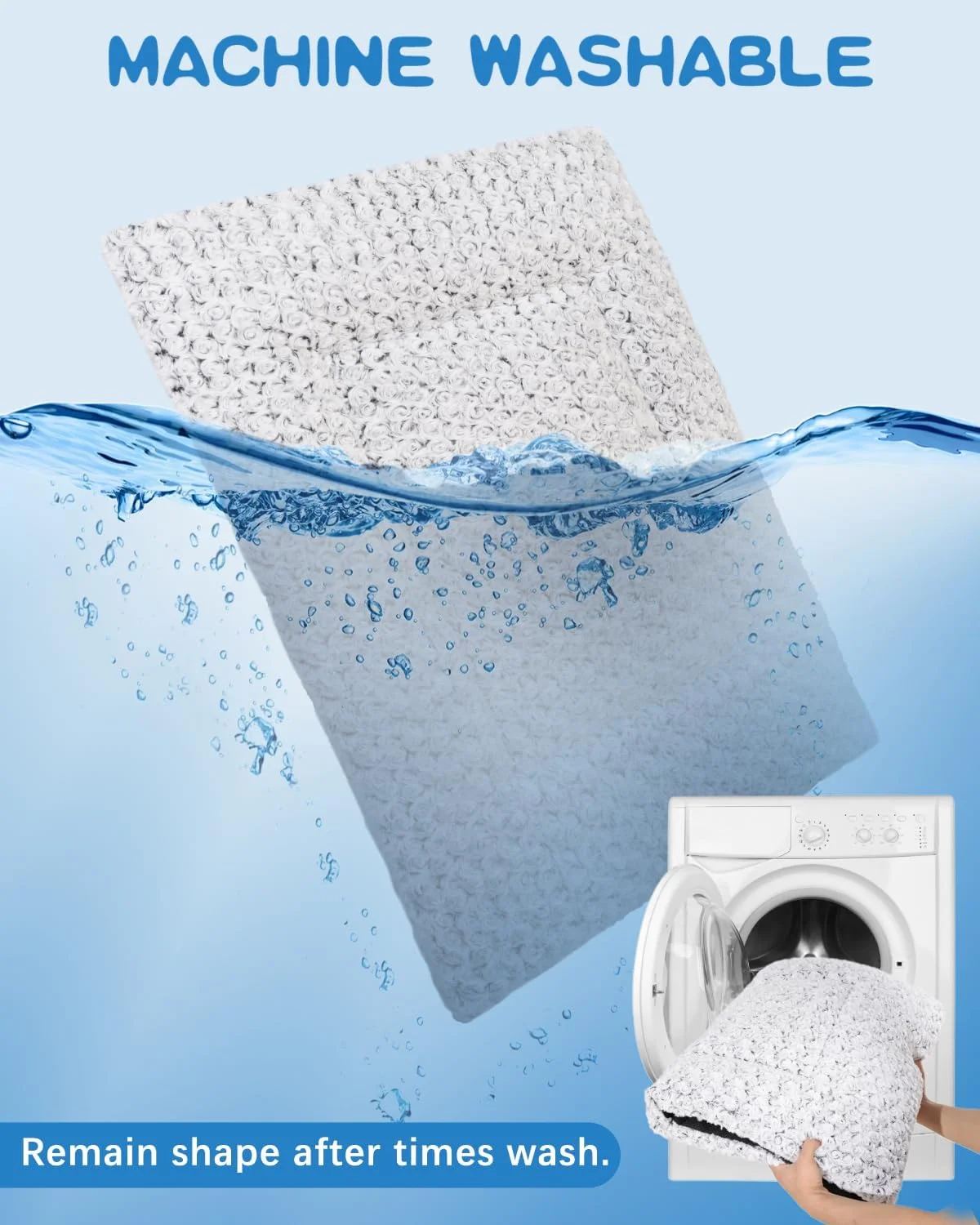 Washable Dog Bed Crate Pad for Medium Small Size Dog Soft Kennel Pad Crate Mat for Dog Cage Anti-Slip Comfy Puppy Bed for Pet,29" x 18",Gray