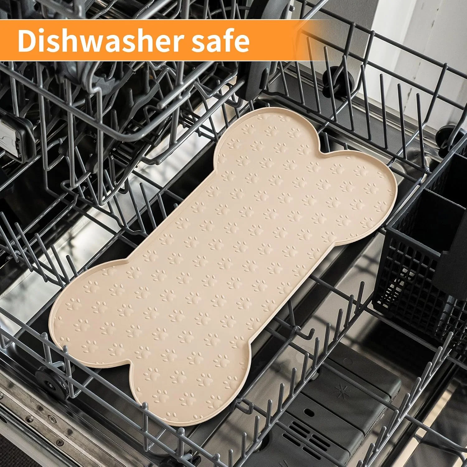 Dog Feeding Mat Anti-Slip Silicone Dog Bowl Mat Thicker Pet Placemat Waterproof Cat Feeder Pad with Raised Edge Puppy Kitten Feeding Mats Suitable Small Medium-Sized Dogs Cats Eating Tray