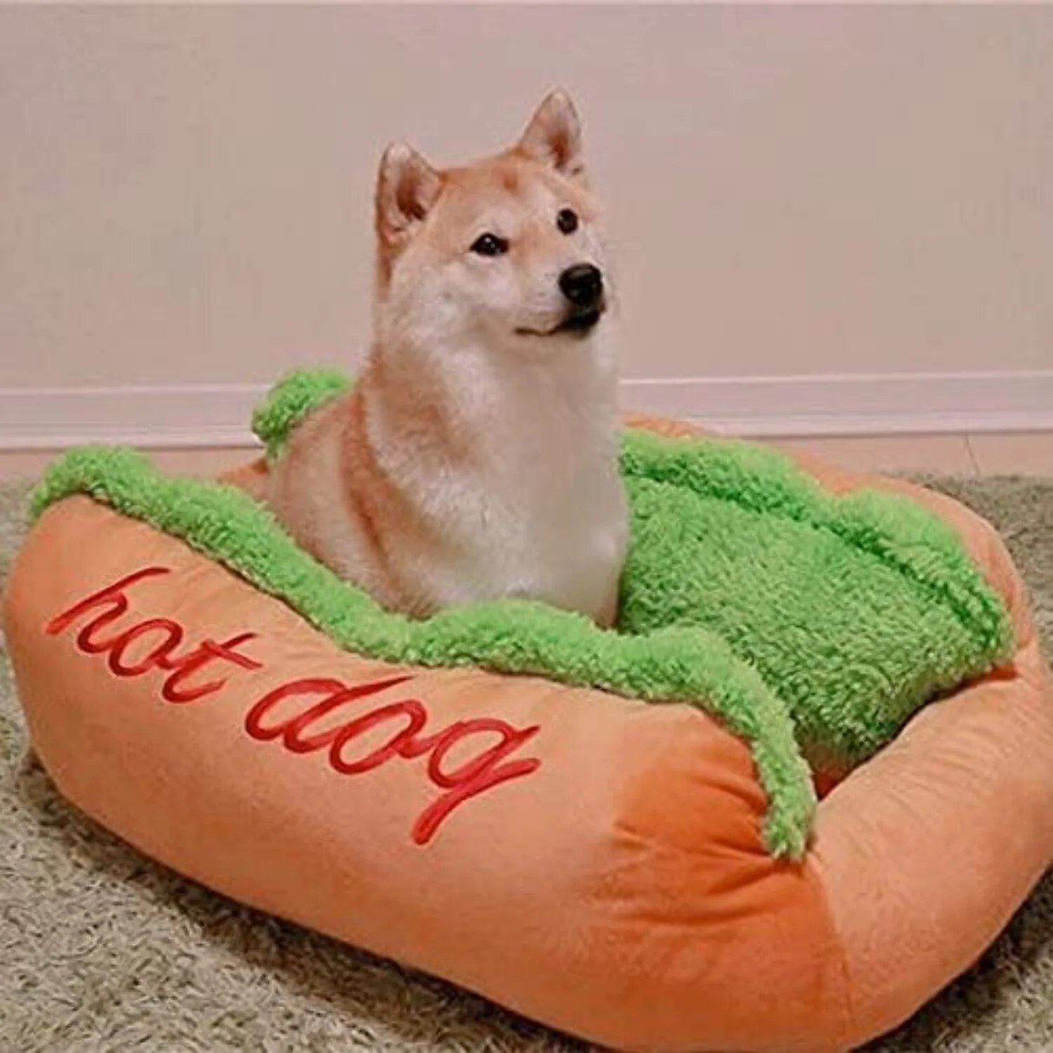 Hot Dog Shaped Pet Bed