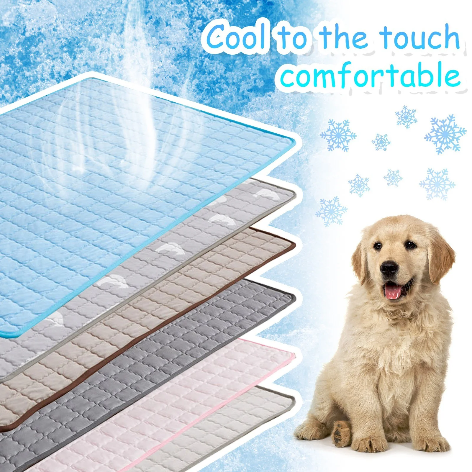 Dog Ice Silk Mat Summer Pet Cooling Sleeping Mat For Dogs Cats Light Breathable Comfortable Safe Non-Irritating L 90X60Cm