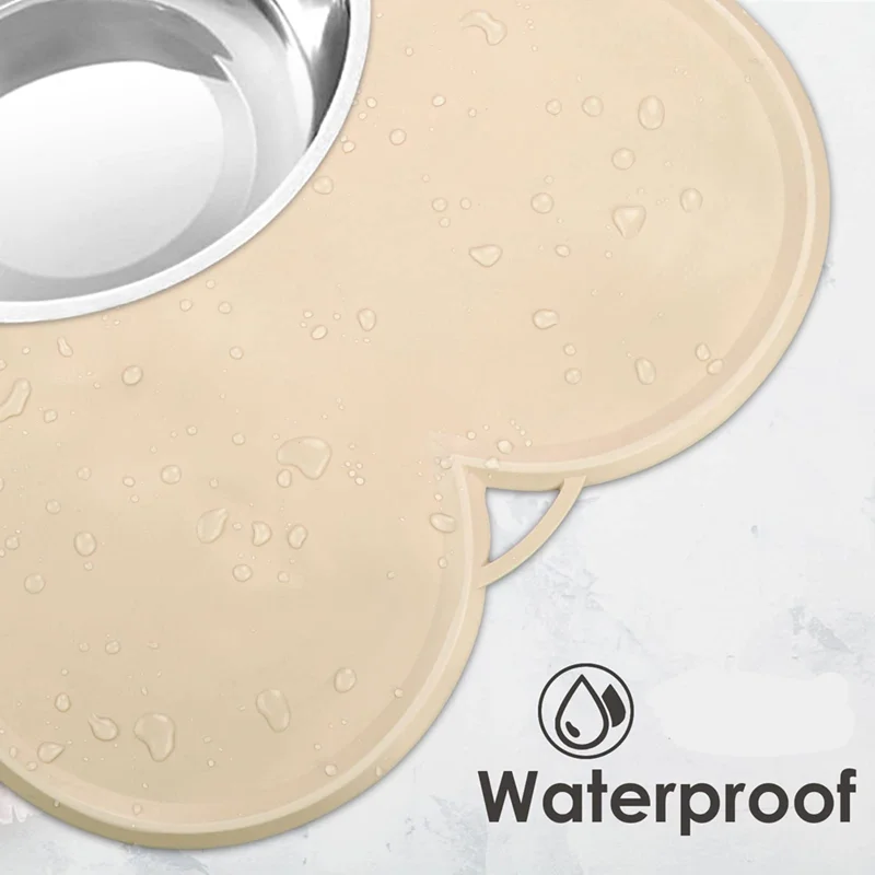 Dog Cat Feeding Mat Large 22x16Inch Non-Slip Pet Dog Feeding Mat Waterproof Silicone Dog Food Tray, Easy to Clean