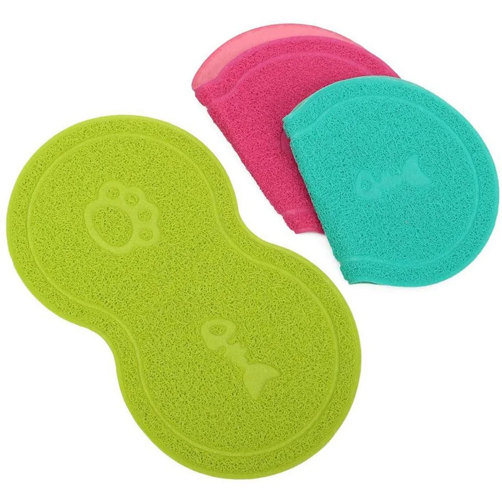 Pet Food PVC Mat Waterproof Non-Slip Pet Feeding Mat Pet Bowl Mat, Pet Feeding Tray for Cats and Dogs (Grey)