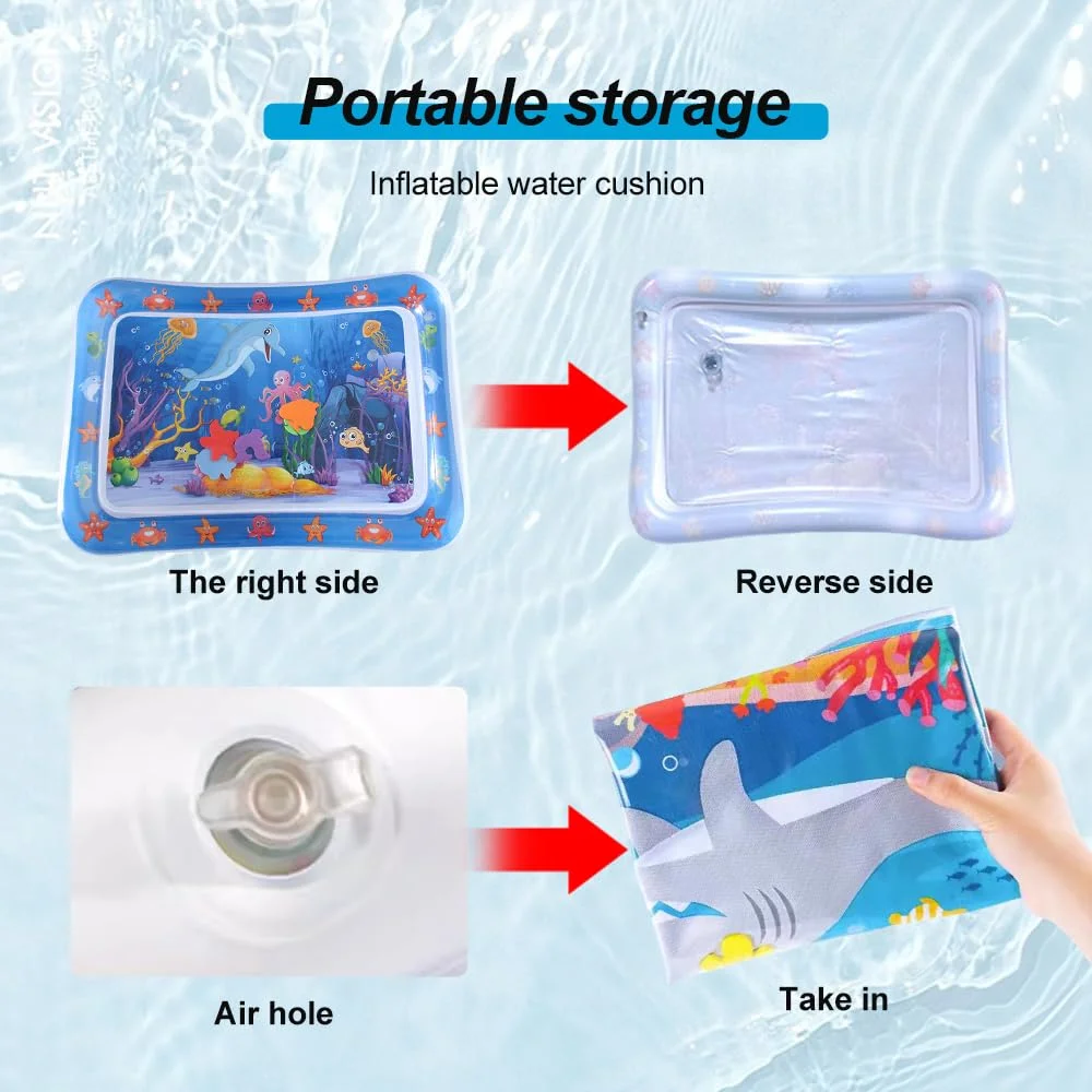 Water Mat for Cats Dogs, 2025 New Thickened Cat Water Mat with Fish, Pet Cat Water Bed Play Mat, Cool Comfort Water Sensory Playmat for Pet & Kids (D, 25.6)