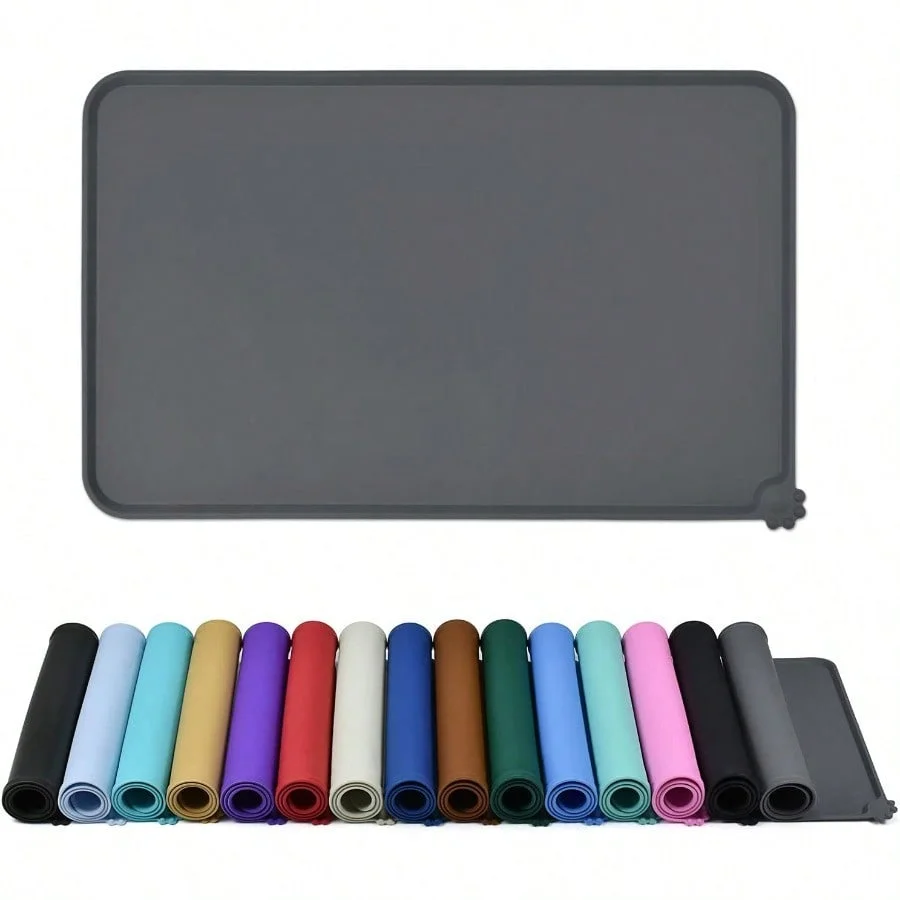 Waterproof Pet Feeding Mat With High Raised Edges Heavier And Thicker Placemats For Cat Dog Water Bowl With  Dogs Cats Feeding Mats For Messy Drinkers To Prevent Spill And Protect Floors