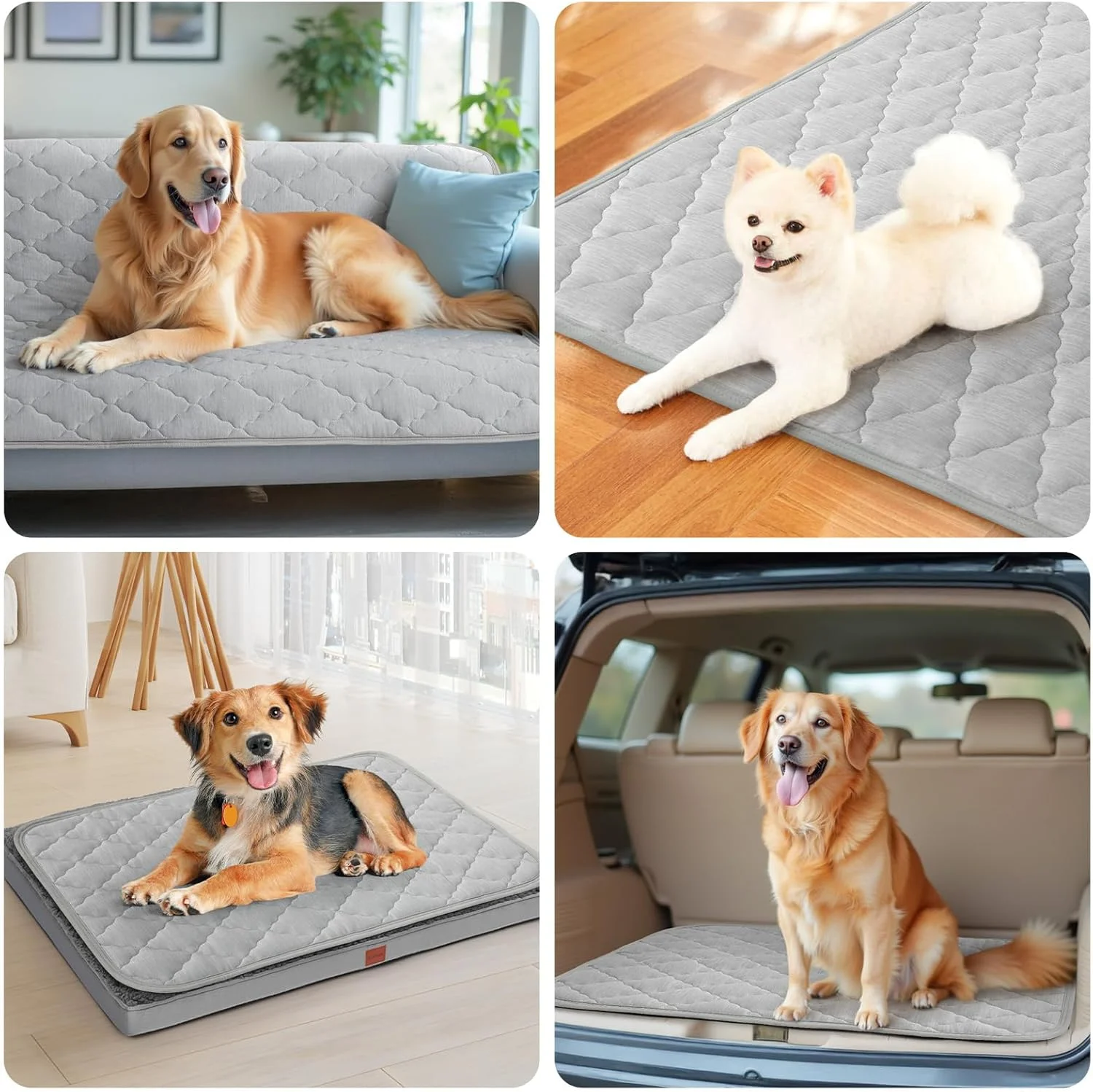Cooling Pad for Dog - Pet Cooling Mat Waterproof Self-Cool Mat Reversible(Cool & Warm) Dog Cool Pad Perfect for Floor Crate Sofa Car, 28x48 in Grey